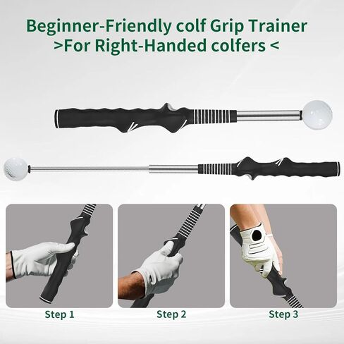 Pttlomlhj Retractable Golf Swing Trainer with Arm Band,Training Aid for Smooth Swing Golf Grip Attachment for Strength Training Chipping Hitting Ideal for Beginners, Indoor Outdoor Practice in Saudi Arabia