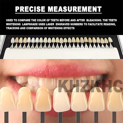 KHZKHC 35 Colors Tooth Whitening Shade Chart, Dental Teeth Shade Guide, with Case, Dental Tools, Engraved Numbers, Easy Read Compare, for Dental Clinic, Individual, Hospital in Saudi Arabia