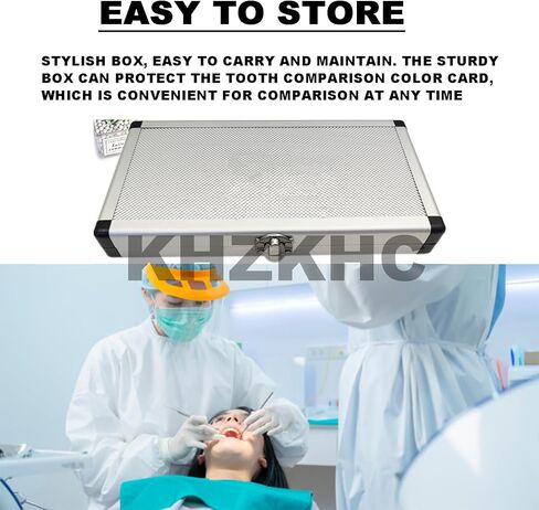 KHZKHC 35 Colors Tooth Whitening Shade Chart, Dental Teeth Shade Guide, with Case, Dental Tools, Engraved Numbers, Easy Read Compare, for Dental Clinic, Individual, Hospital in Saudi Arabia