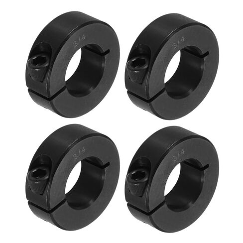 PATIKIL 3/4" OD 1-1/2" طوق عمود منقسم واحد، 4 قطع من الفولاذ الكربوني المشبك على طوق لولبي لأعمدة القيادة وأدوات الآلات الزراعية، أسود in Saudi Arabia