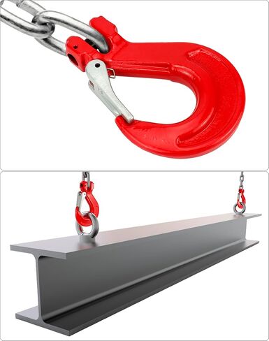 QWORK Clevis Slip Hook with Latch, 1 Pack, 1/2", 11600 lbs Load Limit, Grade 80 Drop Forged Alloy Steel in Kuwait