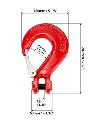 QWORK Clevis Slip Hook with Latch, 1 Pack, 1/2", 11600 lbs Load Limit, Grade 80 Drop Forged Alloy Steel in Kuwait