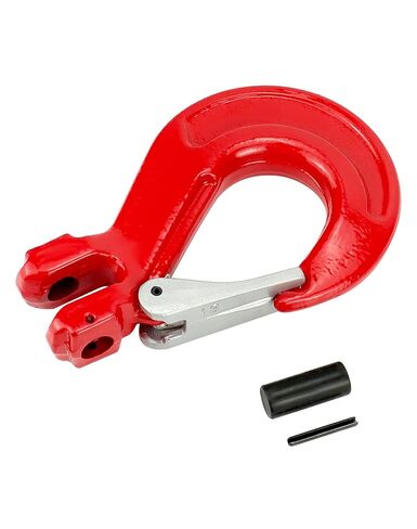 QWORK Clevis Slip Hook with Latch, 1 Pack, 1/2", 11600 lbs Load Limit, Grade 80 Drop Forged Alloy Steel in Kuwait
