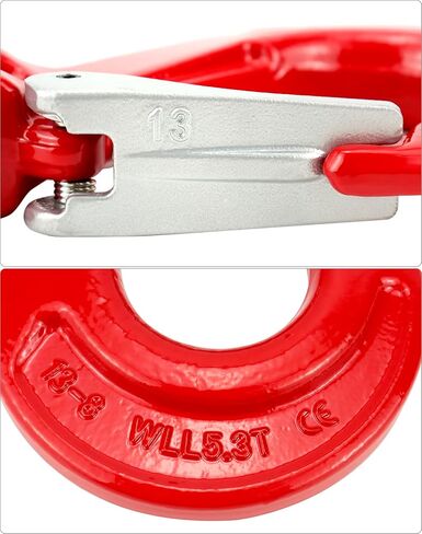 QWORK Clevis Slip Hook with Latch, 1 Pack, 1/2", 11600 lbs Load Limit, Grade 80 Drop Forged Alloy Steel in Kuwait