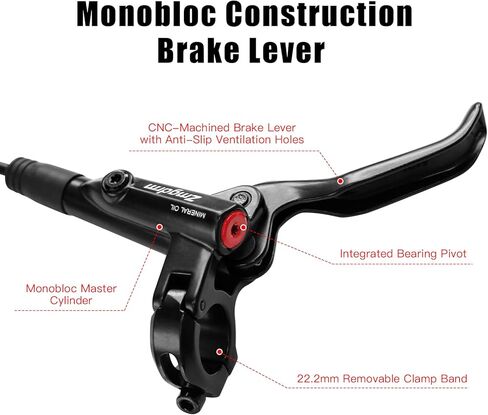 مجموعة فرامل هيدروليكية ZTZ 4-Piston MTB، طقم فرامل قرص هيدروليكي أمامي يسار 850 مم وخلفي يمين 1600 مم مع محول PM/is، يناسب الدراجة الإلكترونية والدراجات الجبلية وBMX in Kuwait