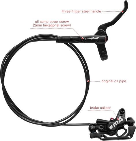 مجموعة فرامل هيدروليكية ZTZ 4-Piston MTB، طقم فرامل قرص هيدروليكي أمامي يسار 850 مم وخلفي يمين 1600 مم مع محول PM/is، يناسب الدراجة الإلكترونية والدراجات الجبلية وBMX in Kuwait