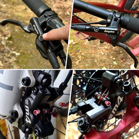 مجموعة فرامل هيدروليكية ZTZ 4-Piston MTB، طقم فرامل قرص هيدروليكي أمامي يسار 850 مم وخلفي يمين 1600 مم مع محول PM/is، يناسب الدراجة الإلكترونية والدراجات الجبلية وBMX in Kuwait