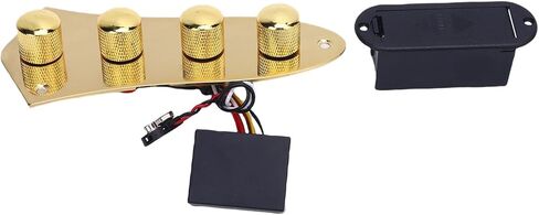 LiebeWH Prewired Guitar Control Plate with Metal Knobs 3 Stage Preamplifier Bass Guitar Control Board Assembly Replacement (Black) in Saudi Arabia
