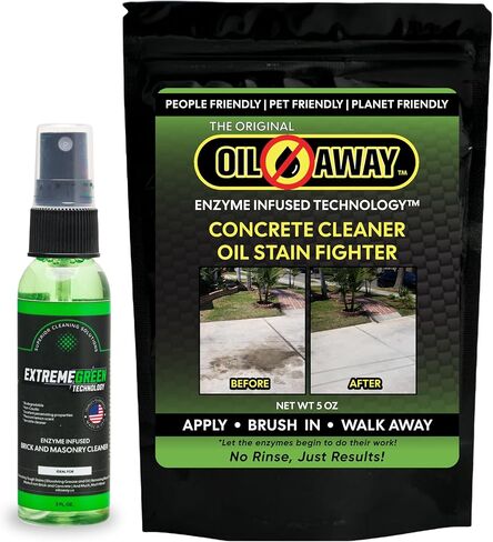 Oil Stain Fighter 10oz Driveway Size | for Embedded, Dry Oil Stains | No Rinse Concrete Cleaner for Driveways and Patios | Safe for Pets and Environment in Saudi Arabia