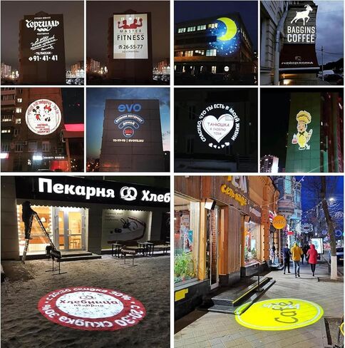 80W Outdoor GOBO Logo Projection Light, Custom Rotating Image LED Spotlight for Storefront Advertising, Wall/Floor Pattern Lamp IP67 Waterproof for Business, Shop, Wedding Event Stage in Saudi Arabia