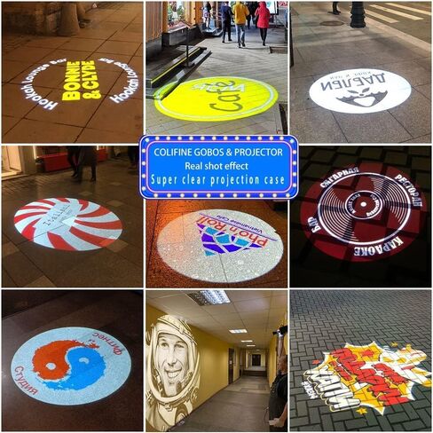 80W Outdoor GOBO Logo Projection Light, Custom Rotating Image LED Spotlight for Storefront Advertising, Wall/Floor Pattern Lamp IP67 Waterproof for Business, Shop, Wedding Event Stage in Saudi Arabia