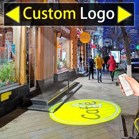 80W Outdoor GOBO Logo Projection Light, Custom Rotating Image LED Spotlight for Storefront Advertising, Wall/Floor Pattern Lamp IP67 Waterproof for Business, Shop, Wedding Event Stage in Saudi Arabia