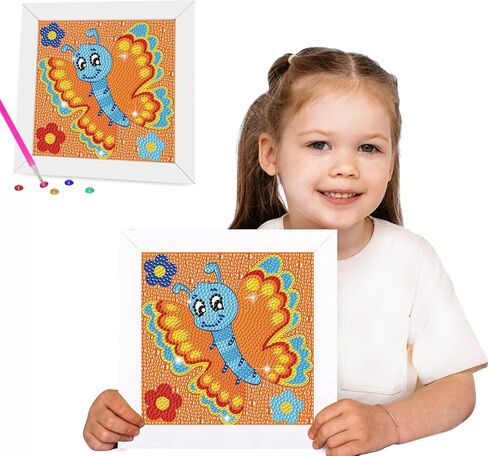 مجموعات الطلاء الماس Miairivy للأطفال ، DIY 5D Cartoon Diamond Art مع إطار ، والحرف الإبداعية للغاية ، والهدايا ، وهدايا أعياد الميلاد ، وديكور الغرفة للفتيات والفتيان الذين تتراوح أعمارهم بين 4-12 (الفراشة 1) in Saudi Arabia