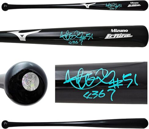 نموذج لاعب أصلي أسود موقع من Ichiro سوزوكي Bat Seattle "#51, 4367" IS Holo Stock #212166 in Saudi Arabia