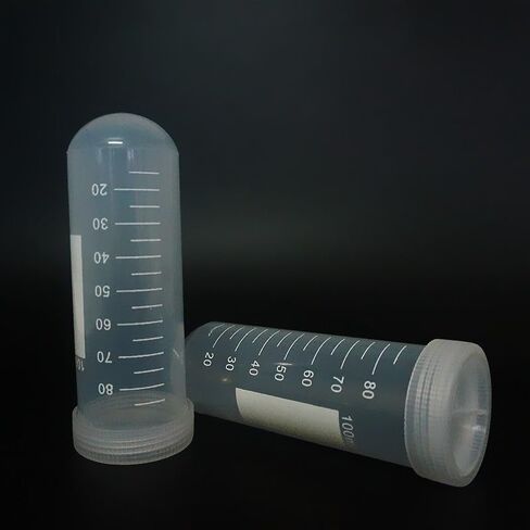 10pcs/pack 100ml scaled plastic centrifuge tubes with screw cap in Saudi Arabia