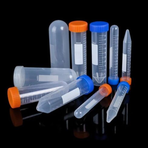 Lab 10/15/25/50/100/120ml Plastic Centrifuge tubes with screw cap sampling tube,Repackaging small bottle PCR tube(50ml V-Bottom 50pcs) in Saudi Arabia