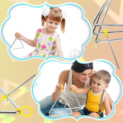 14 Pcs Triangle Percussion Instrument Set 4 5 6 7 8 9 10 Inch Triangle Musical Instrument with Striker Steel Hand Triangles for Kids Adults Rhythm Music Learning and Teaching in Saudi Arabia