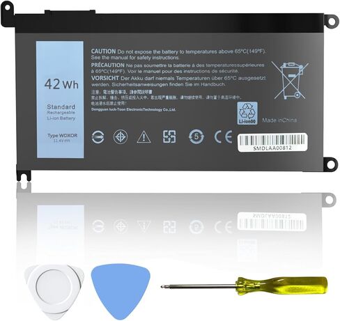 WDX0R 42Wh Laptop Battery 11.4v WDXOR Replacement for Dell Inspiron 13 15 17 Series 7378 5567 5378 7579 5578 5579 7569 5565 5570 5765 7570 5379 7573 7560 7375 5568 5775 5368, P69G P69G001 FC92N CYMGM in Kuwait