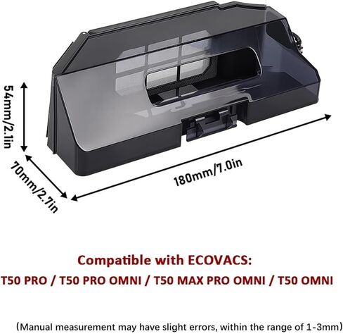 Vacuum Cleaner Replacement Accessories Dust Box. Compatible with Ecovacs T50 Pro / T50 Pro Omni / T50 Omni / T50 Max PRO Omni(1pcs Box) in Saudi Arabia