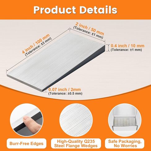 4 PCS Steel Flange Wedges, Metal Wedges Shims for Leveling, 4" x 2" Triangle Steel Wedge for Leveling, Welding & Metal Lathe Alignment in Saudi Arabia
