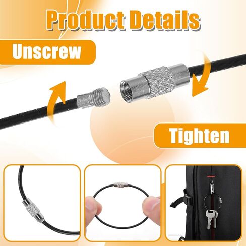 150pcs Black Steel Wire Keychains Cable – 2mm Thick, 6" Heavy Duty Luggage Tags & Key Rings with PVC Coating in Saudi Arabia