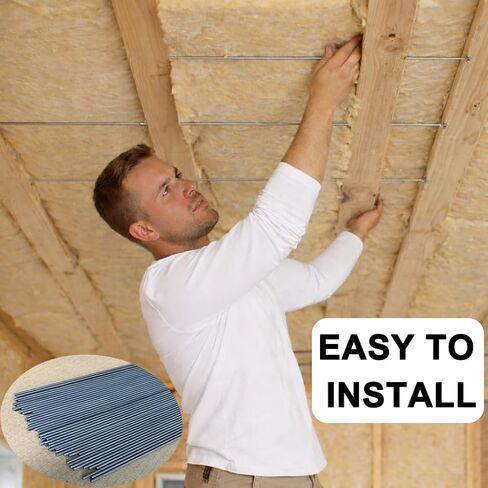 Insulation Support Wire 16 Inch, 50 PCS Spring Steel Insulation Rods for 16" On-Center Joists, Heavy-Duty Flexible Batt Insulation Supports for Attic, Ceiling & Wall in Saudi Arabia