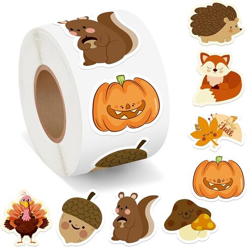500Pcs Winter Animal Stickers Roll Cartoon Arctic Polar Bear Penguin Self Adhesive Labels Teacher Reward Scrapbooking Envelope Seals Christmas Holiday DIY Crafts Party Favors for Students in Kuwait