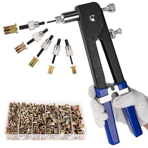 YINGKESI 430Pcs Rivet Nut Tool Kit, Metric Rivnuts Assortment Kit (M8/M6/M5/M4/M3), Rivnut Tool Kit with Rivet Nut Gun for Decoration, Furniture and Industrial Applications in Saudi Arabia