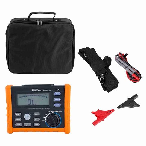SASKATE PEAKMETER MS5203 اختبار العزل الرقمي متر 50 فولت 1000 فولت اختبار مقاومة العزل مع عرض الإضاءة الخلفية إيقاف التشغيل التلقائي لكابل محول المحرك AC DC الجهد in Saudi Arabia