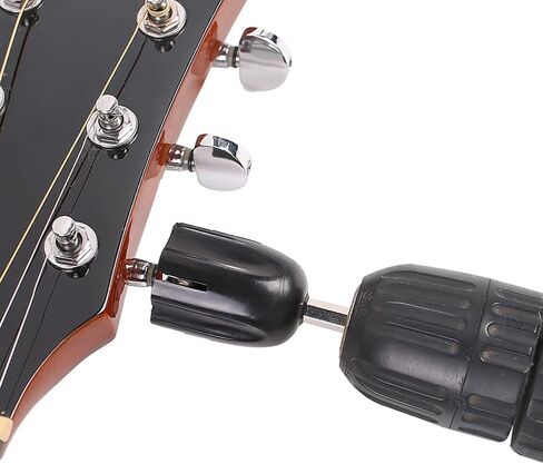 2 Pieces Guitar String Winder Head Electric Drill Tuning Peg Puller Guitar String Winder Drill Bit Guitar Bass Repair Maintenance Tool, Black in Saudi Arabia