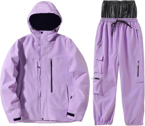 Women’S Winter Snow Suit Set – Outdoor Wind-Proof Snowboarding Jacket And Strap Pants Skiing Outfit in Kuwait