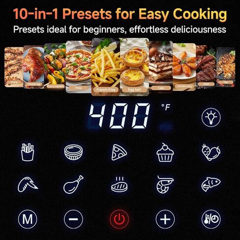 SIMPLUS 4.5QT Air Fryer, 1300W Adjustable Temperature Airfryer Oven, 6 Preset Cooking Options, 392°F Rapid Air Crisp Technology, Quick & Easy Meals in Minutes, Nonstick & Easy-Clean Basket, Black in Kuwait