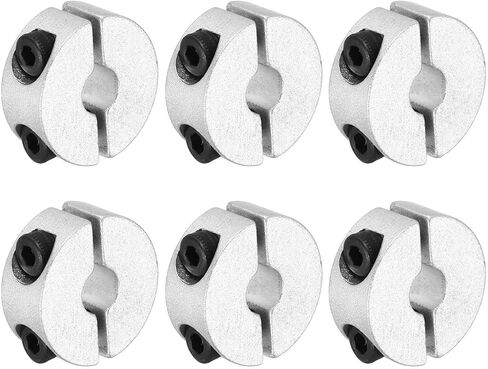 MECCANIXITY 6pcs Shaft Collar 10mm Bore Double Split Aluminium Alloy Clamping Shaft Collars with Set M4 Screw for Industrial Automation Conveyor Belt Systems in Saudi Arabia