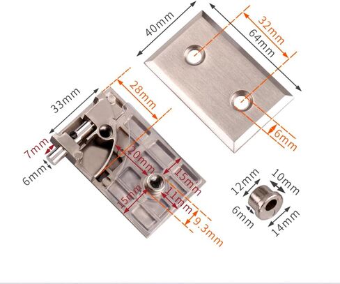 KASHBSAB 2-Piece Door Pivot Hinge Frameless Glass Door Hardware for 6-10mm Thick Door Glass (Brushed) in Saudi Arabia