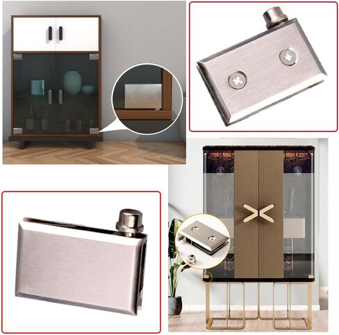 KASHBSAB 2-Piece Door Pivot Hinge Frameless Glass Door Hardware for 6-10mm Thick Door Glass (Brushed) in Saudi Arabia