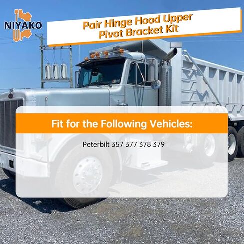 Niyako 13-04286L 13-04286R Pair Hinge Hood Upper Pivot Bracket Kit Replacement#1304286L 1304286R Fit Peterbilt 357 377 378 379 in Saudi Arabia