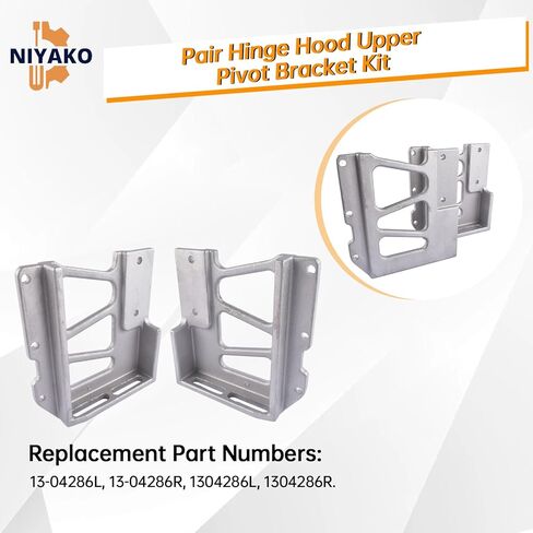 Niyako 13-04286L 13-04286R Pair Hinge Hood Upper Pivot Bracket Kit Replacement#1304286L 1304286R Fit Peterbilt 357 377 378 379 in Saudi Arabia