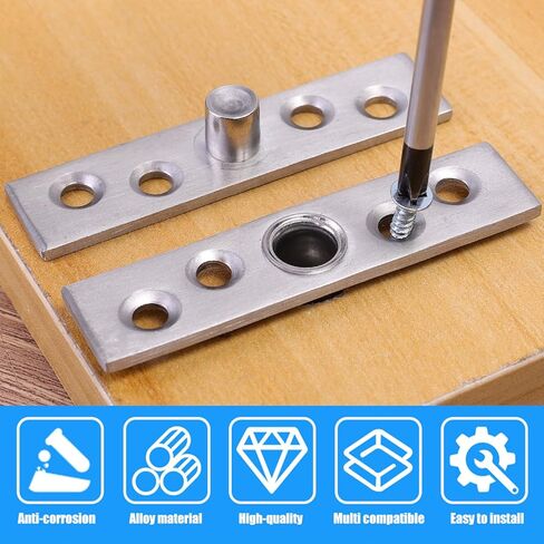 1PCS Stainless Steel Pivot Hinge Central Rotating Hinge 360 Degree Door Concealing Up Down Shaft for Home Doors,7.7 * 1.8cm in Saudi Arabia