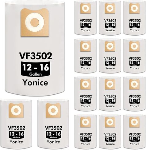 8 عبوات 23743 VF3502 أكياس مكنسة كهربائية متوافقة مع مكانس ريدجيد الرطبة الجافة سعة 12-16 جالون، أكياس غبار فلتر بديلة WD1950 WD1956 WD1850 WD1851 RV2400HF WD1450 WD1680 WD1270 in Kuwait