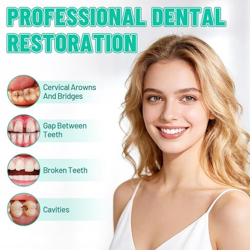 Tooth Repair Kit,Zinc Oxide Eugenol - Dental Cement,Cavity Filler for Teeth,for Crowns & Bridges Filling,Dental Glue, Improves Smile in Kuwait