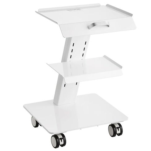 VEVOR Trolley Cart with Swivel Wheels, 3-Layer Mobile Esthetician Cart, Steel Metal Rolling Tray for Lab, Clinic, Beauty and Salon, 220 lbs Weight Capacity in Saudi Arabia