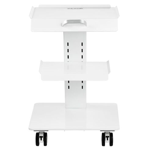 VEVOR Trolley Cart with Swivel Wheels, 3-Layer Mobile Esthetician Cart, Steel Metal Rolling Tray for Lab, Clinic, Beauty and Salon, 220 lbs Weight Capacity in Saudi Arabia