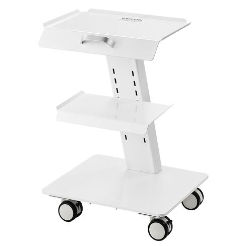 VEVOR Trolley Cart with Swivel Wheels, 3-Layer Mobile Esthetician Cart, Steel Metal Rolling Tray for Lab, Clinic, Beauty and Salon, 220 lbs Weight Capacity in Saudi Arabia
