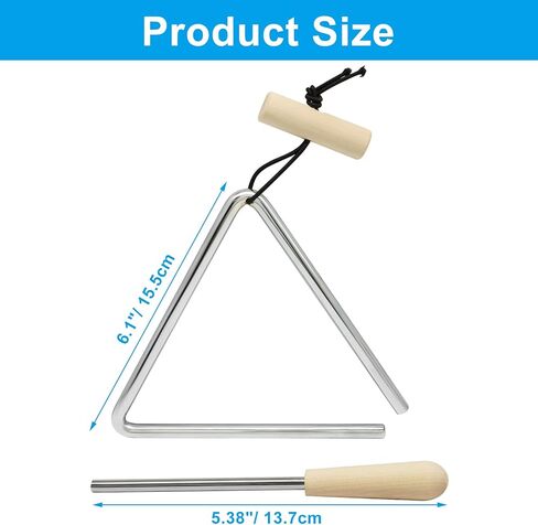Hordion Professional Grade Adult Triangle Instrument, 6 Inch Pro Percussion Triangle with Striker for Serious Musicians in Saudi Arabia