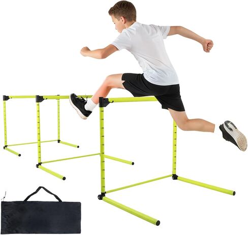 GZCNYLYS 3PCS Adjustable Height Hurdles Training Equipment, Agility Hurdles with Storage Bag, Removable Track Hurdle, Speed Training Equipment for Soccer, Football and Track & Field Sports in Saudi Arabia