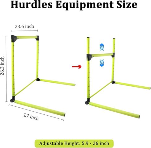 GZCNYLYS 3PCS Adjustable Height Hurdles Training Equipment, Agility Hurdles with Storage Bag, Removable Track Hurdle, Speed Training Equipment for Soccer, Football and Track & Field Sports in Saudi Arabia
