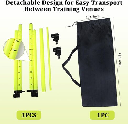 GZCNYLYS 3PCS Adjustable Height Hurdles Training Equipment, Agility Hurdles with Storage Bag, Removable Track Hurdle, Speed Training Equipment for Soccer, Football and Track & Field Sports in Saudi Arabia