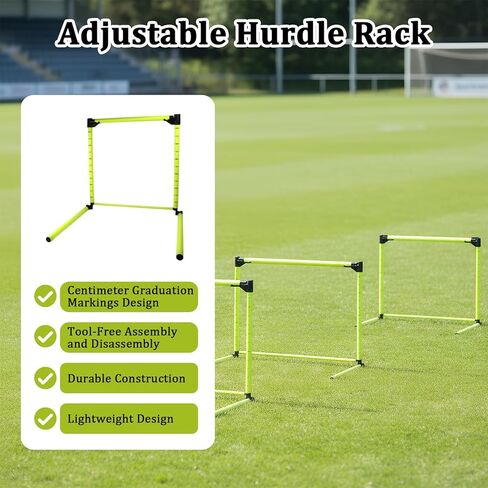 GZCNYLYS 3PCS Adjustable Height Hurdles Training Equipment, Agility Hurdles with Storage Bag, Removable Track Hurdle, Speed Training Equipment for Soccer, Football and Track & Field Sports in Saudi Arabia
