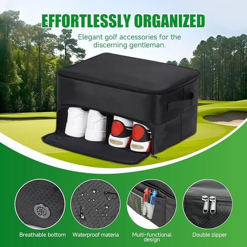 UFHUFH Organizer Bag,2 Layer Golf Trunk Organizer,Golf Gifts for Men with Separate Ventilated Compartment,Waterproof Car Trunk Locker for Balls, Tees, Clothes,Accessories, Golfer Gifts in Saudi Arabia