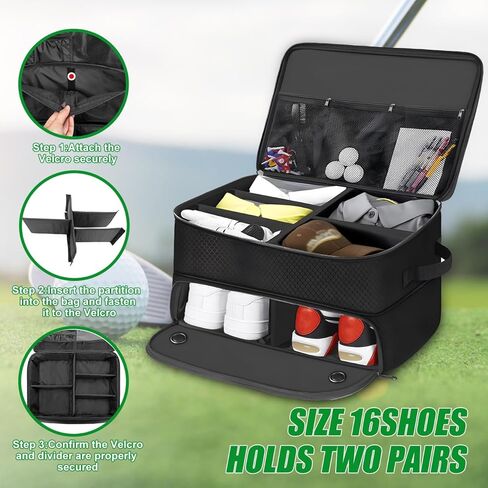 UFHUFH Organizer Bag,2 Layer Golf Trunk Organizer,Golf Gifts for Men with Separate Ventilated Compartment,Waterproof Car Trunk Locker for Balls, Tees, Clothes,Accessories, Golfer Gifts in Saudi Arabia